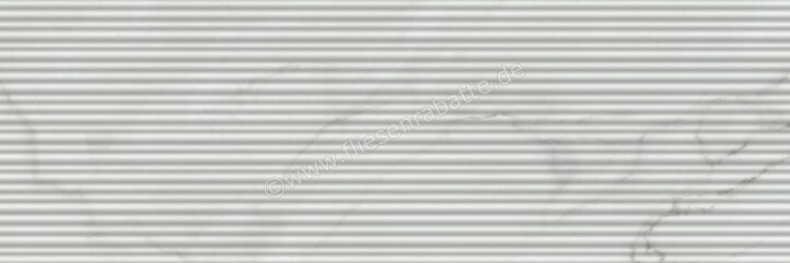 Marazzi MarblePlay White 30x90 cm Wandfliese Struttura Mikado 3D Glänzend Strukturiert Lux M4P2 | 337157