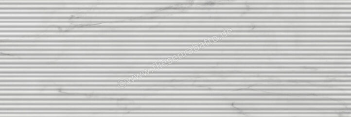 Marazzi MarblePlay White 30x90 cm Wandfliese Struttura Mikado 3D Glänzend Strukturiert Lux M4P2 | 337163