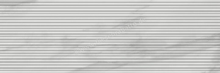 Marazzi MarblePlay White 30x90 cm Wandfliese Struttura Mikado 3D Glänzend Strukturiert Lux M4P2 | 337166