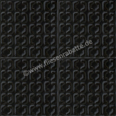  Marazzi Memoria Nero Struttura Stamp 3D 15x15 cm Wandfliese Semi-Matt Strukturiert MAYC | 337751