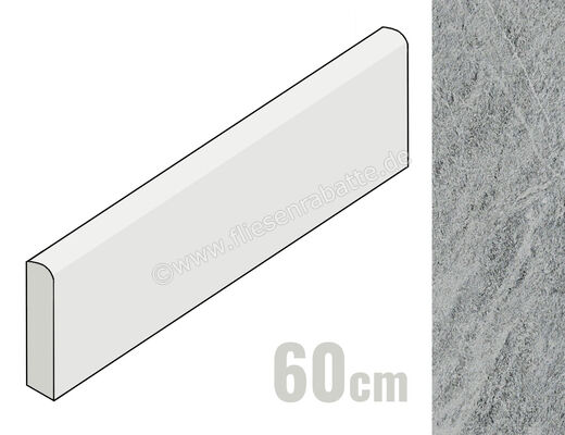 Marazzi Mystone Quarzite Platinum 7x60 cm Sockel Matt Strukturiert Naturale M0QD | 341755