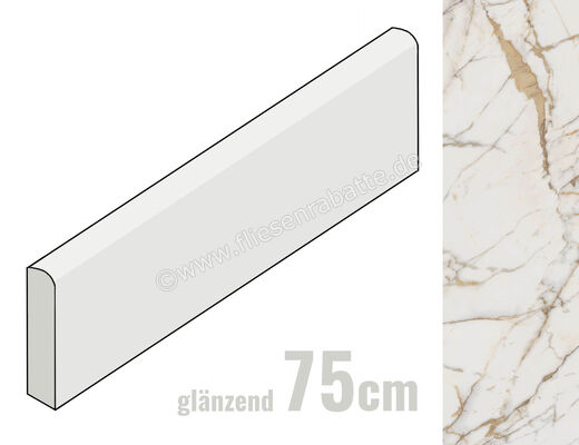 Marazzi Allmarble Golden White 7x75 cm Sockel Glänzend Eben Lux M4GF | 342427