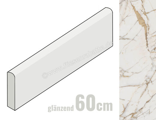 Marazzi Allmarble Golden White 7x60 cm Sockel Glänzend Eben Lux M4H5 | 342433