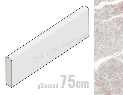 Marazzi Allmarble Fior Di Pesco Carnico 7x75 cm Sockel Glänzend Eben Lux MF0K | 342493