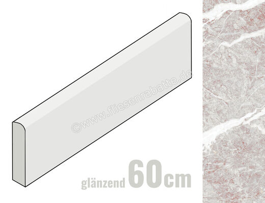Marazzi Allmarble Fior Di Pesco Carnico 7x60 cm Sockel Glänzend Eben Lux MF8C | 342535