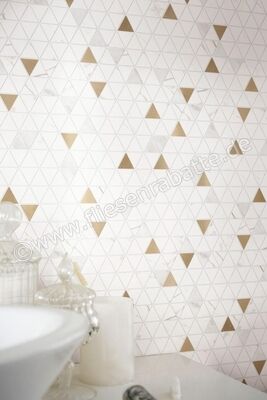 Marazzi Allmarble Wall Golden White 40x43 cm Mosaik Mosaico Tria Matt Eben Satin M8H1 | 343108