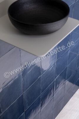 Marazzi Rice Blu 15x15 cm Bodenfliese / Wandfliese Glänzend Strukturiert Lux M964 | 343960