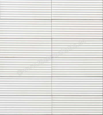 Marazzi Rice Bianco 7.5x20 cm Wandfliese Struttura Pleat 3D Glänzend Strukturiert Lux M96H | 343996