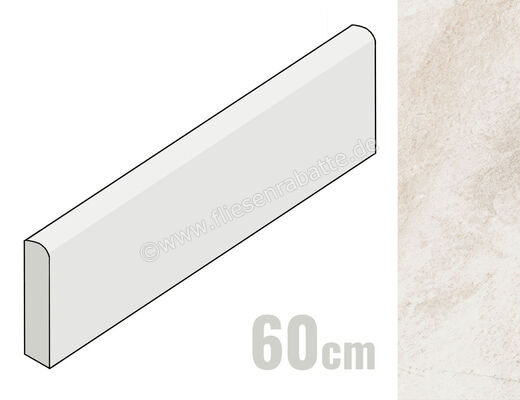 Marazzi Rocking White 7x60 cm Sockel Strutturato Matt Strukturiert Strutturato M176 | 344320