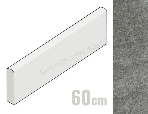 Marazzi Rocking Anthracite 7x60 cm Sockel Strutturato Matt Strukturiert Strutturato M17C | 344335