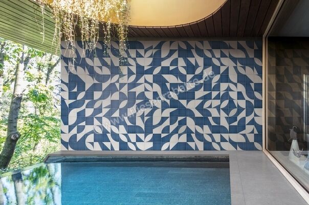  Marazzi Scenario Blu Decoro Mix 20x20 cm Bodenfliese / Wandfliese Matt Eben Naturale M8RJ | 344473