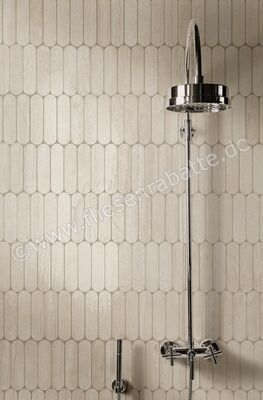 Marazzi Mystone Travertino Navona 20x36.5 cm Mosaik Ovale Lux Glänzend Strukturiert Lux M9PJ | 345262