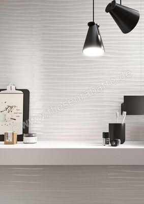 Marazzi Essenziale White 40x120 cm Wandfliese Struttura Wave Lux Glänzend Strukturiert MMFM | 346186
