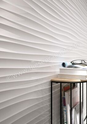 Marazzi Essenziale White 40x120 cm Wandfliese Struttura Wave Lux Glänzend Strukturiert MMFM | 346189