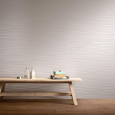  Marazzi Essenziale White Struttura Wave 40x120 cm Wandfliese Seidenmatt Strukturiert Satinato MMFN | 346198