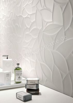  Marazzi Essenziale White Struttura Flora 40x120 cm Wandfliese Seidenmatt Strukturiert Satinato MMFP | 346213