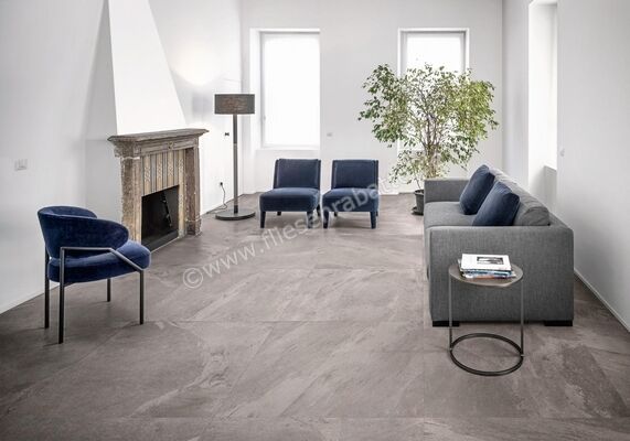 Marazzi Mystone Ardesia Cenere 120x120 cm Bodenfliese / Wandfliese Stärke: 6 Mm Matt Strukturiert Naturale M9HU | 348196