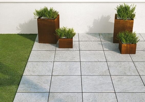 Marazzi Multiquartz20 Gray 60x60x2 cm Terrassenplatte Matt Strukturiert Strutturato MLJ0 | 351633