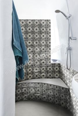  Marazzi Memoria Nero Tappeto 2 15x15 cm Bodenfliese / Wandfliese Glänzend Eben Lux MANN | 351726