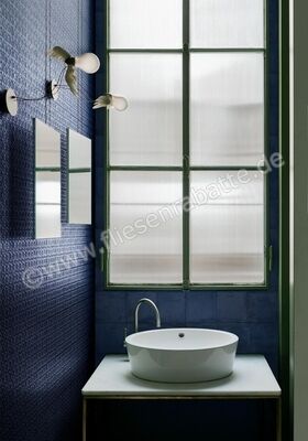  Marazzi Memoria Blu Struttura Stamp 3D 15x15 cm Wandfliese Semi-Matt Strukturiert MAYA | 351744