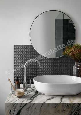  Marazzi Memoria Nero Struttura Stamp 3D 15x15 cm Wandfliese Semi-Matt Strukturiert MAYC | 351771