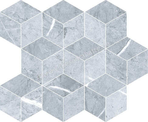 Keraben Inari Gris 26x30 cm Mosaik Cube Glänzend Strukturiert Lappato GVB5W042 | 355833