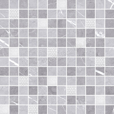 Keraben Inari Gris 30x30 cm Mosaik Malla Glänzend Strukturiert Gloss KVB04000 | 355908