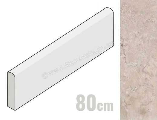 ceramicvision Memento Limoges Sand 5.5x80 cm Sockel Matt Strukturiert Naturale CVPF60012335 | 358038