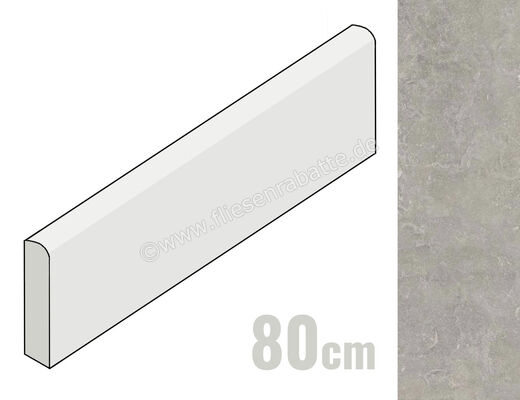 ceramicvision Memento Bruges Grey 5.5x80 cm Sockel Matt Strukturiert Naturale CVPF60012337 | 358044