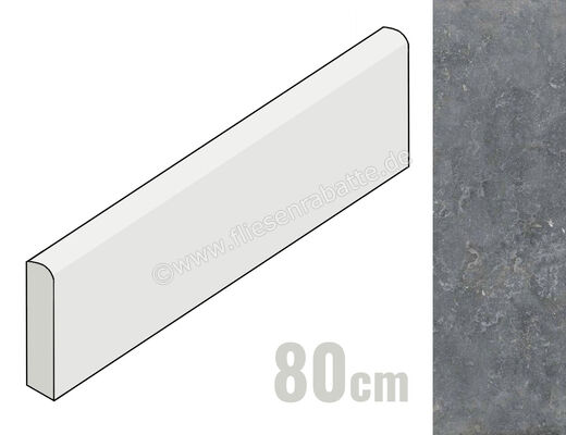 ceramicvision Memento Bruges Smoke 5.5x80 cm Sockel Matt Strukturiert Naturale CVPF60012338 | 358047