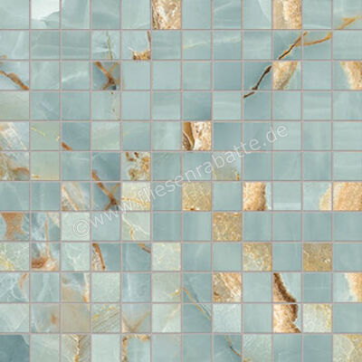 Imola Ceramica The Room Onyx Aqua Blue Gold 30x30 cm Mosaik Stärke: 6,5 mm Matt Eben Naturale MK.BLU AQ6 30 | 359957