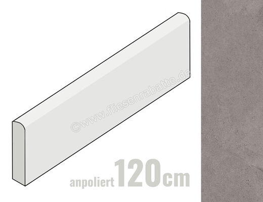 Margres Concept Grey 8x120 cm Sockel Anpoliert Eben A 812CT4A | 361712