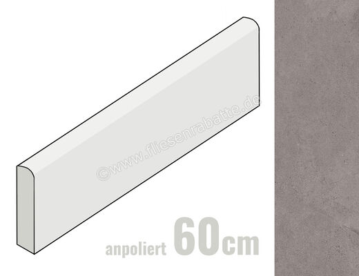 Margres Concept Grey 8x60 cm Sockel Anpoliert Eben A 86CT4A | 361736