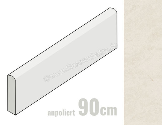 Margres Concept White 8x90 cm Sockel Anpoliert Eben A 89CT1A | 361742