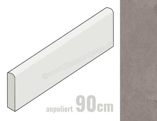 Margres Concept Grey 8x90 cm Sockel Anpoliert Eben A 89CT4A | 361760