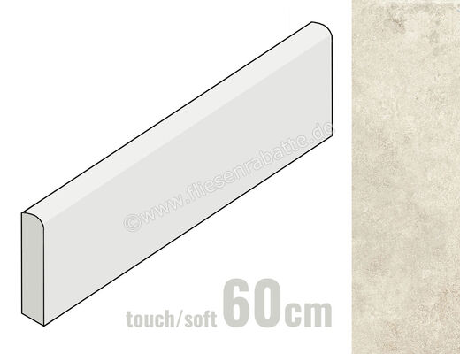 Margres Evoke White 8x60 cm Sockel Matt Eben Touch Soft B2586EV1T | 361883