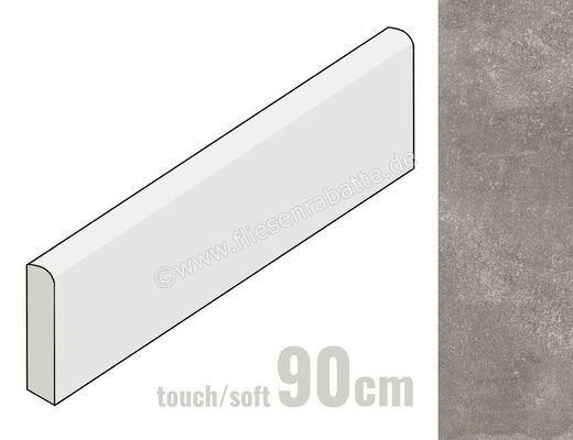 Margres Evoke Grey 8x90 cm Sockel Matt Eben Touch Soft B2589EV4T | 361925