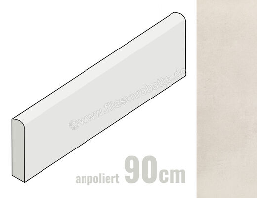 Margres Tool White 8x90 cm Sockel Anpoliert Eben A 89TL1A | 362021