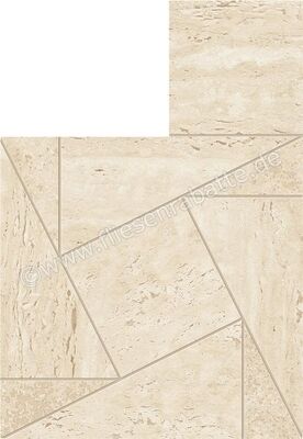 Atlas Concorde Marvel Travertine Sand 22x26 cm Mosaik Tessellation Matt Eben Naturale AF9H | 367730