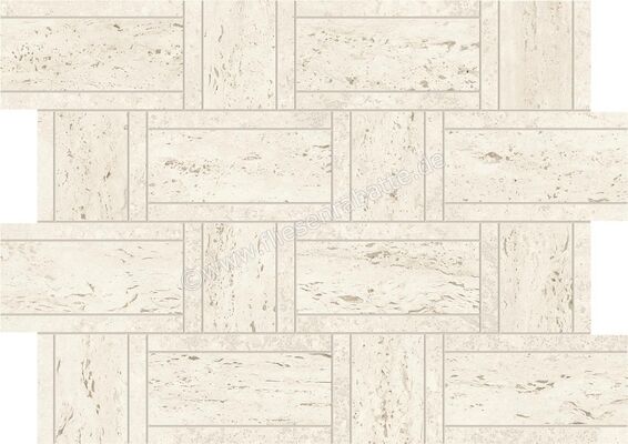 Atlas Concorde Marvel Travertine White 35x47 cm Mosaik Basketweave Matt Eben Naturale AF9M | 367745