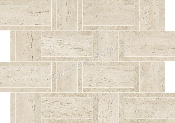 Atlas Concorde Marvel Travertine Pearl 35x47 cm Mosaik Basketweave Matt Eben Naturale AF9O | 367751