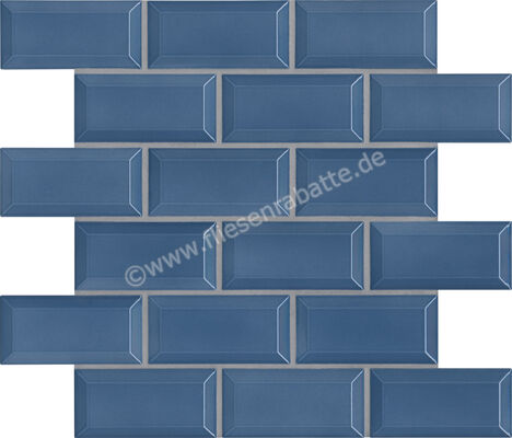 Agrob Buchtal District Denim Blue 5x10 cm Mosaik Mauerverband HT-Veredelung 45555H | 37501