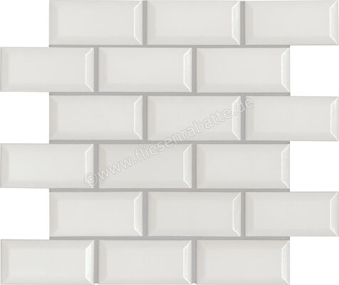 Agrob Buchtal District White 5x10 cm Mosaik Mauerverband HT-Veredelung 45551H | 37513