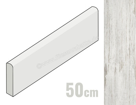 Keraben Village White 8x50 cm Sockel Matt Eben Naturale GJWVP000 | 375462