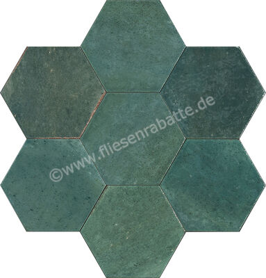 Marazzi Lume Green 18x21 cm Dekor Esagona Glänzend Leicht Strukturiert Lux MFFG | 377607