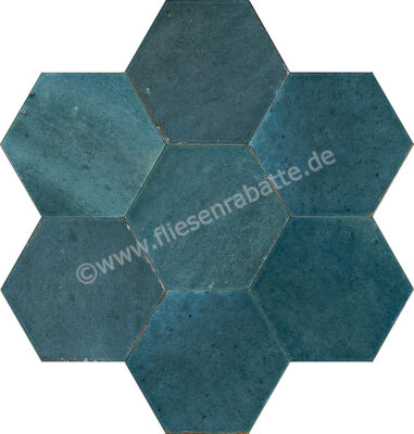 Marazzi Lume Blue 18x21 cm Dekor Esagona Glänzend Leicht Strukturiert Lux MFFF | 377610
