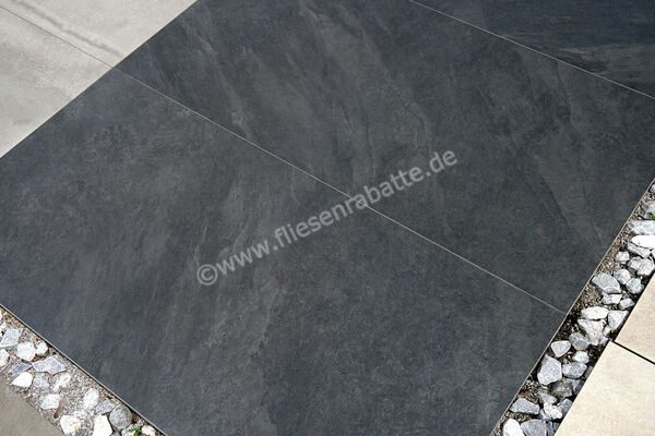 ceramicvision Interior Stone Outdoor Nero 60x120x2 cm Terrassenplatte Matt Strukturiert Naturale IntStone TPN60120 | 377661