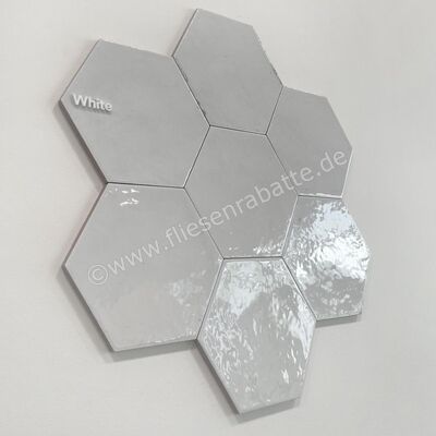 Marazzi Lume White 18x21 cm Dekor Esagona Glänzend Leicht Strukturiert Lux MFFE | 379110