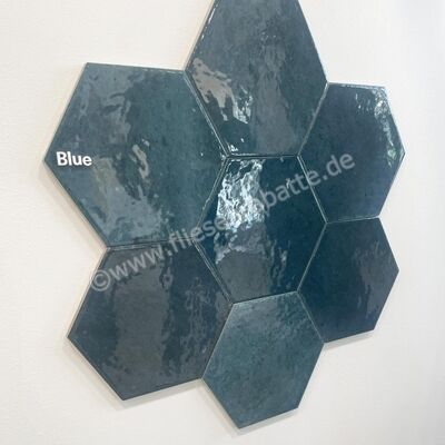 Marazzi Lume Blue 18x21 cm Dekor Esagona Glänzend Leicht Strukturiert Lux MFFF | 379113