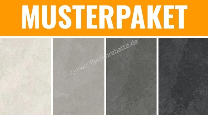 Ceramiche Caesar Slab2 Ice Cloud Iron Dark 30x30 cm Musterpaket Matt Eben Naturale MPSlab1 | 379506